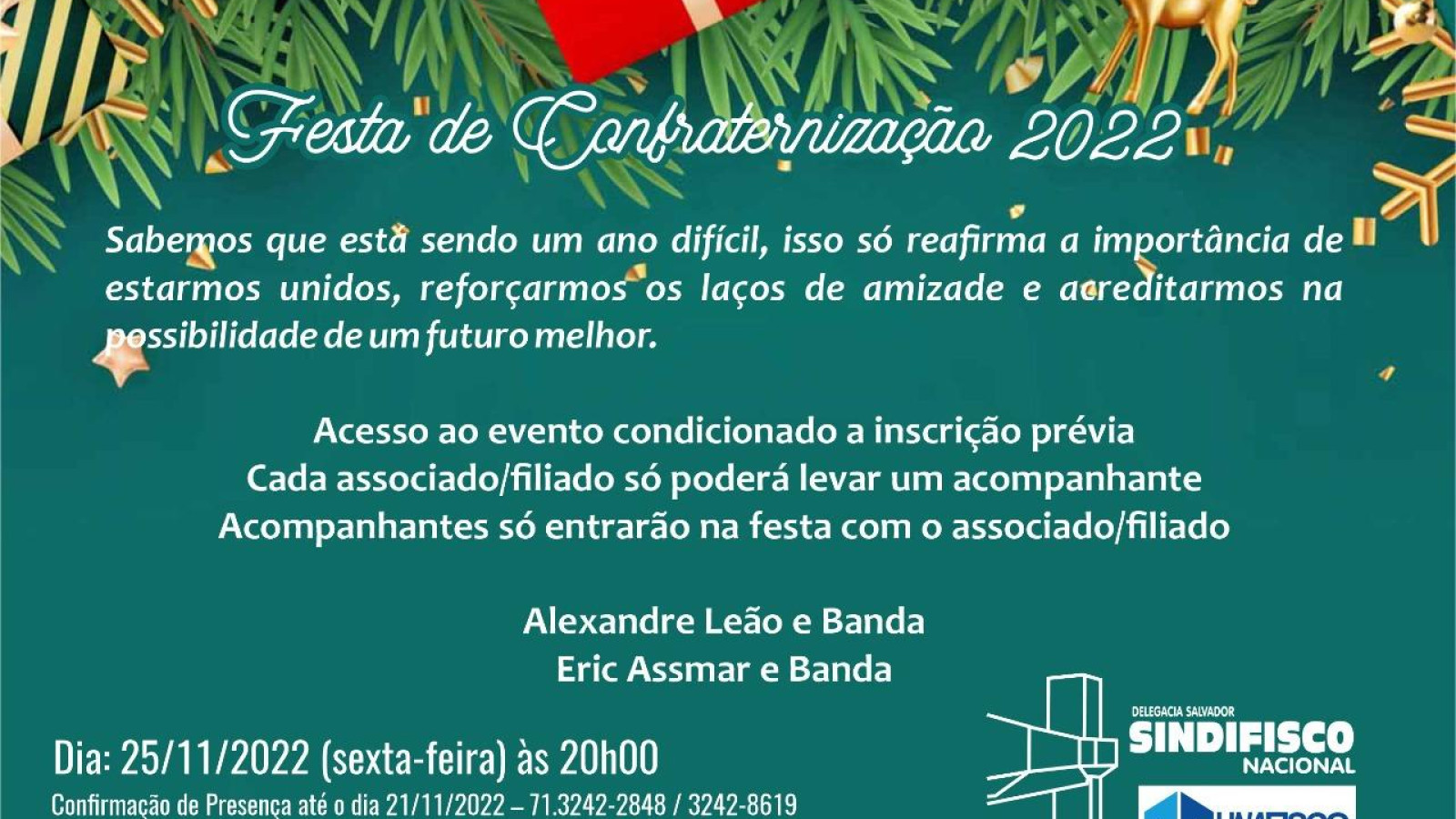 DS Salvador convida todos os filiados para a Festa de Confraternização 2022