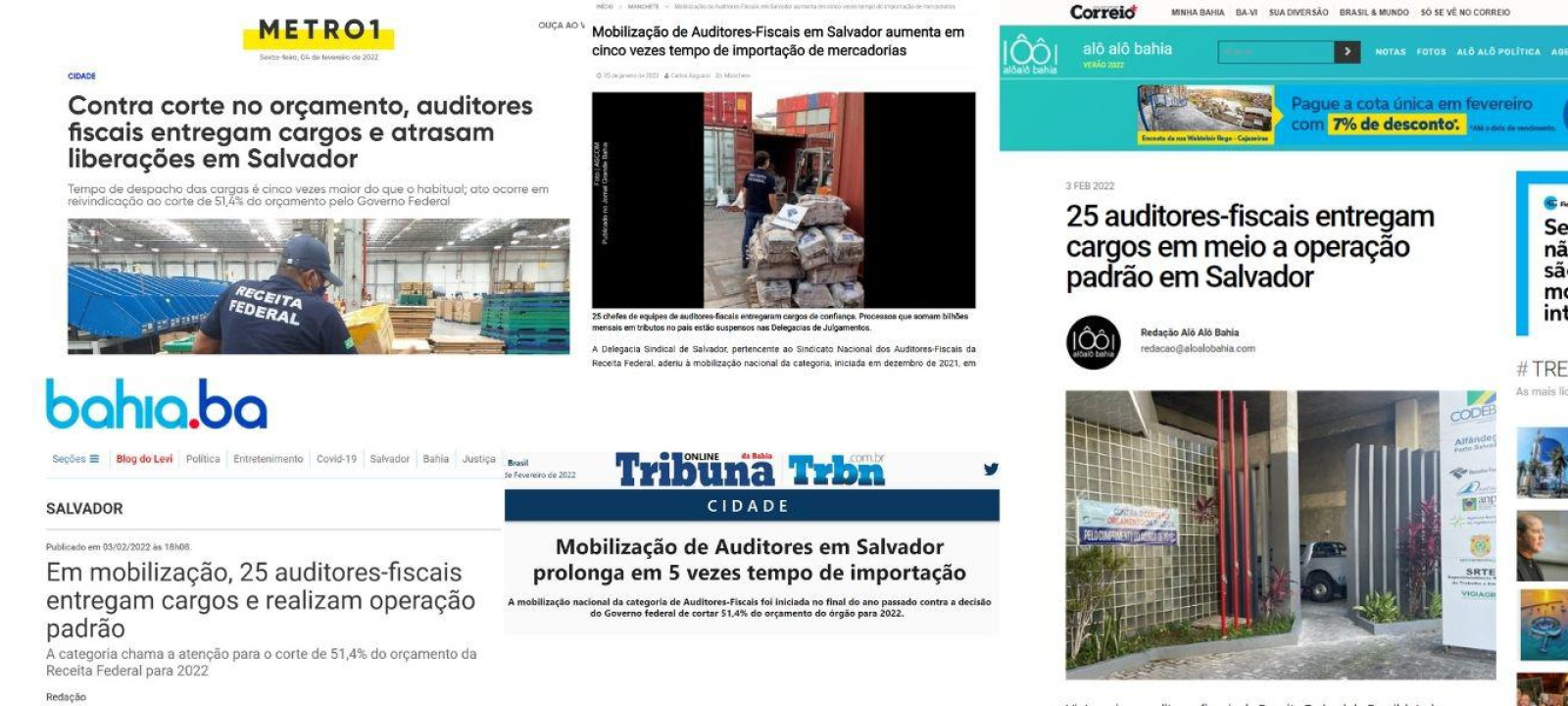 Adesão dos auditores-fiscais de Salvador à mobilização ganha repercussão na imprensa 