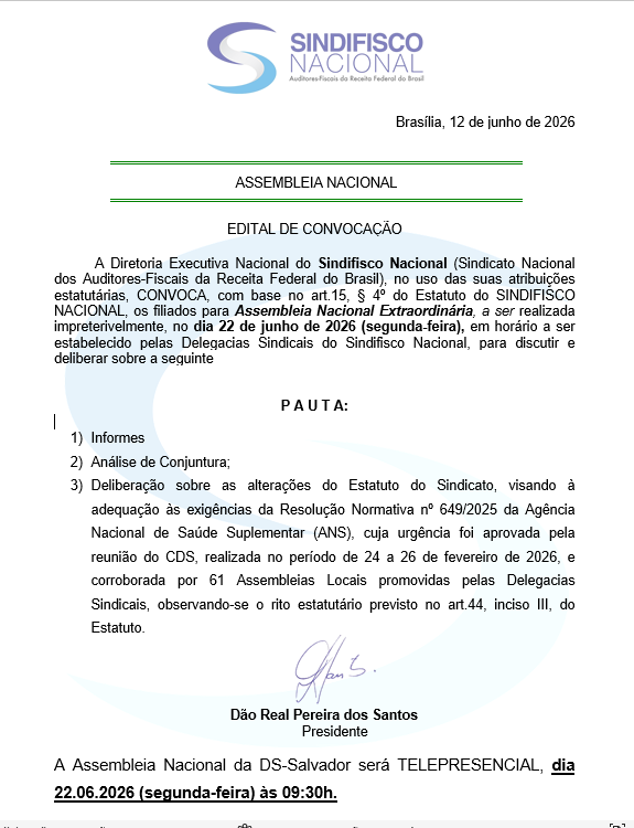 Assembleia Nacional -22.06.26 às 09:30h 