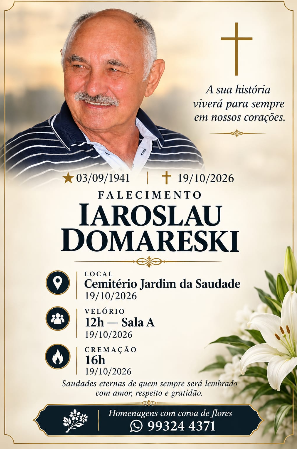 Nota de falecimento - Iaroslau Domareski Nota de falecimento - Iaroslau Domareski